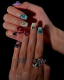 With diamonds