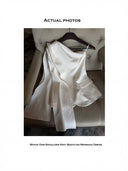 Minimalist Asymmetric Shoulder Tie Vest | Off-White  Elegant Sleeveless Outerwear Top