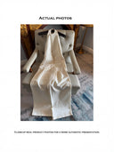 Off-White Cotton-Linen Halterneck Backless Vest + Wide-Leg Pants Two-Piece Set