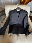 Minimalist V-neck Collarless Blazer Suit Oversized Wide-Leg Pants  Two-Piece Set in