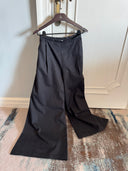 Minimalist V-neck Collarless Blazer Suit Oversized Wide-Leg Pants  Two-Piece Set in