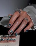 (AM0034#) Handmade Press-On Nails | Reusable, Salon-Quality, Long-Lasting, Glossy Design, Crystal Rhinestone Press On Nails, Short Square Nude Pink Gemstone Fake Nail Set