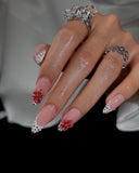(JDD000#) Handmade Press-On Nails | Reusable, Salon-Quality, Long-Lasting, Glossy Design,Pink Handmade Carved Press-On Nails Set