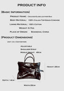 Cracked-Gloss Leather Bag