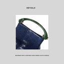 Vintage Cowhide Bag with Snake Print