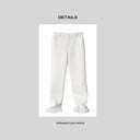 White Bandeau Top & Straight-Leg Pants Set | Minimalist High-End Suit Co-ord