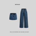 Vintage Blue Double Waistband Wide-Leg Jeans