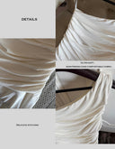 Off-White One-Shoulder Knit Bodycon Maxi Dress | Ruched Slim-Fit Mermaid Gown