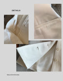 Off-White Cotton-Linen Halterneck Backless Vest + Wide-Leg Pants Two-Piece Set