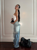 Blue Gradient Cargo Jeans