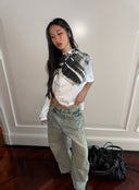 Distressed Light Blue Washed Wide-Leg Jeans Unisex