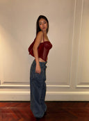 Wine Red Suede Bag