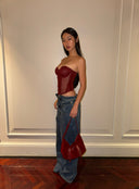 Wine Red Suede Bag