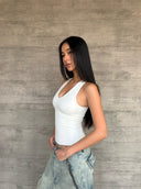Layered V-Neck Jersey Top